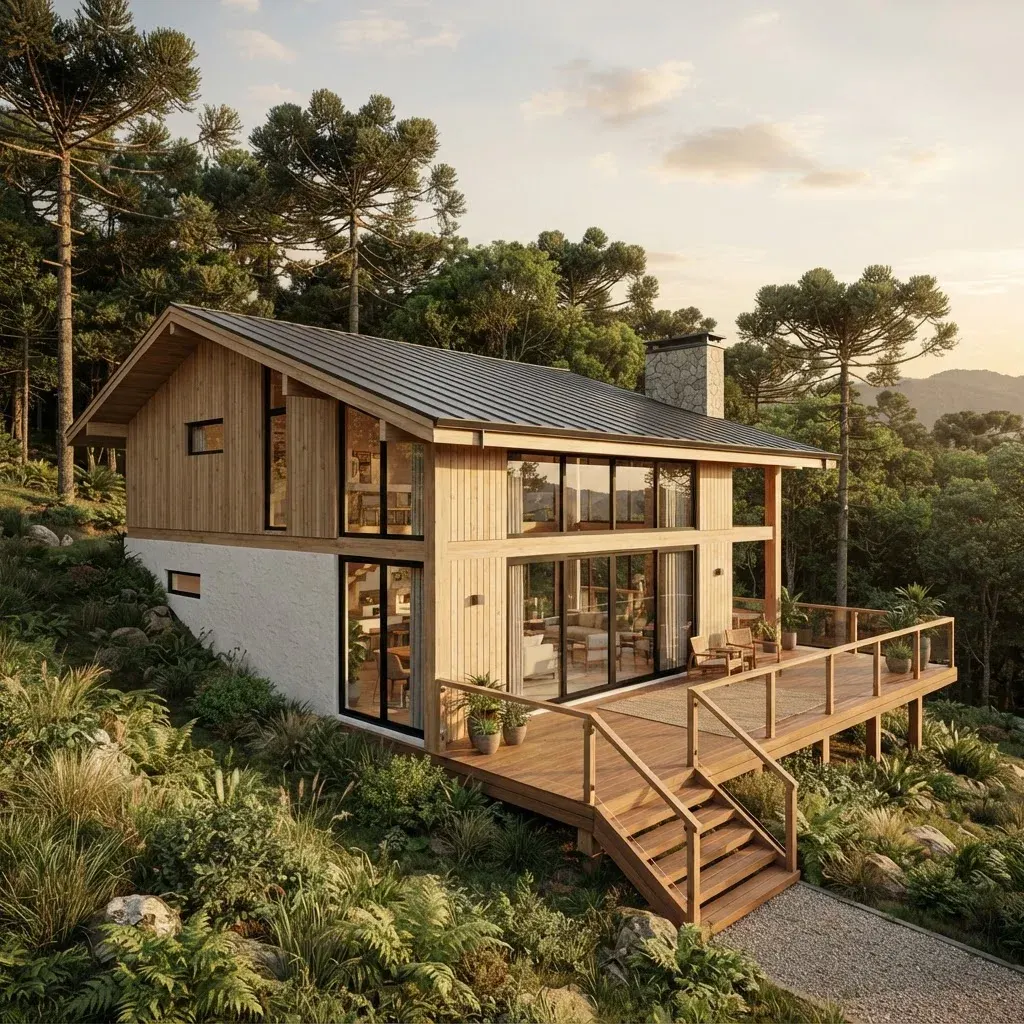 Casa em wood frame construída em Curitiba